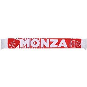 AC MONZA Officiële sjaal, eenkleurig, met contrastaccenten en belettering AC MONZA, polyester, rood, wit, eenheidsmaat