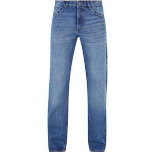 Urban Classics Heavy Ounce Jeans voor heren, rechte pasvorm, Nieuw Mid Blue Washed, 32