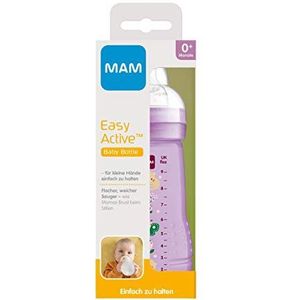 MAM 6748222220 Easy Active babyflesje (270 ml), babyfles met MAM-speentje in maat 1 gemaakt van SkinSoft siliconen, drinkflesje met ergonomische vorm, vanaf 0+ maanden, roze