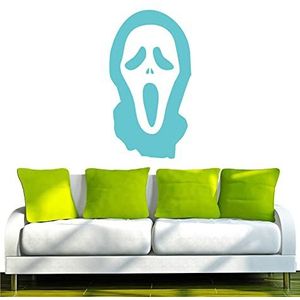 INDIGOS 4052166086684 Muursticker W475 Scream Masker Muursticker 120 x 66 cm, turquoise