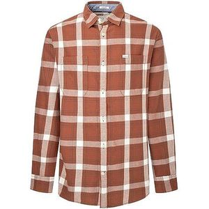 Pepe Jeans Corbus Shirt voor heren, Bruin (beeldhouwkunst), L