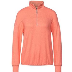 Street One Damesshirt met lange, Sunset Coral Melange, 38