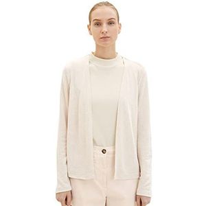 TOM TAILOR Dames T-shirt met lange mouwen 1035858, 25955 - Dusty Beige Melange, XXL