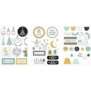 3 x kartonnen stickers voor Kerstmis
