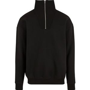 Urban Classics - Sweater - Zwart - Oversized Fit - Lange Mouw - Korte Rits