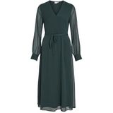 VIFALIA V-hals L/S MIDI Dress - NOOS, Scarab, 38