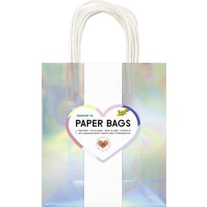 folia 21879 - Papieren zakken IRIDESCENT M, 20 papieren zakken van 110 g/m² kraftpapier in iriserend iriserend, ca. 18 x 21 x 8 cm, om te knutselen, te versieren en cadeau te geven