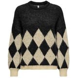 ONLY - NOEME - Trui - Beige/Zwart - Losse Pasvorm