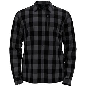 Odlo Heren Halden Check Hemd, Black/New Graphite Grey, M