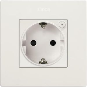 SIMON - iOS-stopcontactenset, wit, serie Simon 270, 230 V, 16 A, met schroefbevestigingssysteem, eenvoudig te installeren, incl. frame, deksel en mechanisme, wit