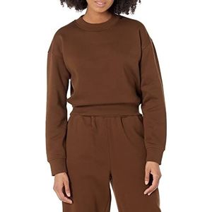 Amazon Essentials Dames bijgesneden drop-shoulder sweatshirt (verkrijgbaar in grote maten), diepbruin, M