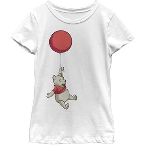 Disney Pooh Balloon Winnie Girl's Solid Crew Tee, wit, XS, Weiß, XS