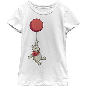 Disney Pooh Balloon Winnie Girl's Solid Crew Tee, wit, XS, Weiß, XS