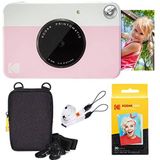 KODAK Printomatic Instant Camera (Roze) Basisbundel + Zink Papier (20 Vellen) + Deluxe Case