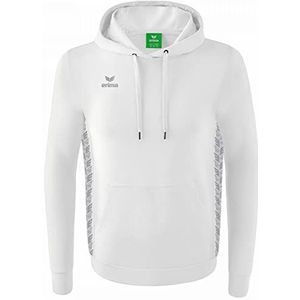 Erima uniseks-kind Essential Team sweatshirt met capuchon (2072211), wit/monument grey, 140