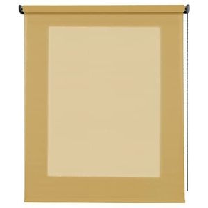 Decoratief lichtdoorlatend rolgordijn, transparant rolgordijn, gestructureerde stof, rolgordijnen voor ramen en deuren, basic rolgordijn, gele textuur, 80 x 250 cm