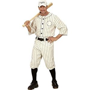 Widmann - Kostuum honkbalspeler, shirt, broek met riem en pet