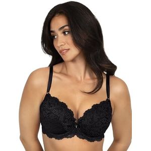 Smart & Sexy Women's Signature Lace Push Up Bra-Perfect for Seeking Effortless Style and Comfort, Black Hue, 34D