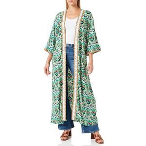 aleva dames kimono, Groen meerkleurig, XS