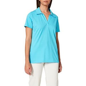 Trigema Poloshirt voor dames zonder knoopsluiting, azuur, 3XL