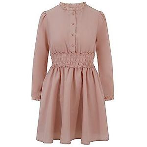 BALOU Dames katoenen linnen mini-jurk, oudroze, EU 10, Dusty Roze, 36