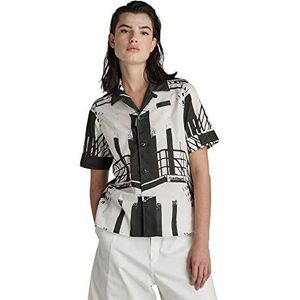 G-STAR RAW Dames Festival Shirt Ss Blouse, Multicolor (Papyrus Building C317-d181), M