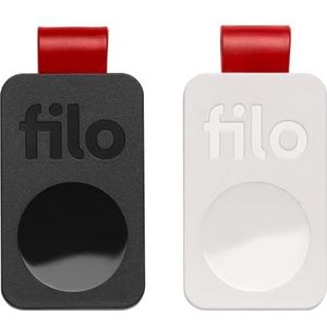 Filo Dag 2023 Vind sleutels, vind je portemonnees via de bijgewerkte app augustus 2022. Origineel cadeau voor dames en heren. Krachtig geluid. 1 wit + 1 zwart. Made in Italy