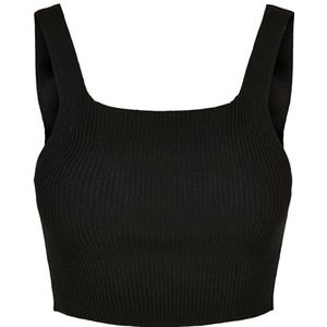 Urban Classics Dames Dames Cropped Knit Top T-Shirt, Zwart, XXL