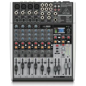 Behringer X1204USB Premium Mixer, 12-input 2/2-bus met XENYX microfoon-voorversterkers en compressors, British EQ, 24-bit Multi-FX processor en USB-/audio-interface