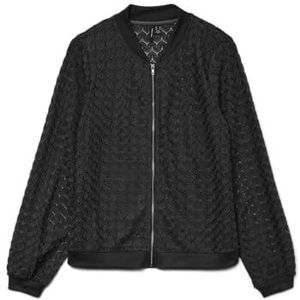 VERO MODA Dames Vmbecca Ls Bomber Lace Top JRS Noos, Zwart, x_s, zwart, XS