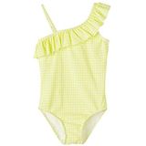 NAME IT Girl's NKFZILINE Swimsuit Box badpak, citroen tonic, 110/116, Lemon Tonic, 110/116 cm