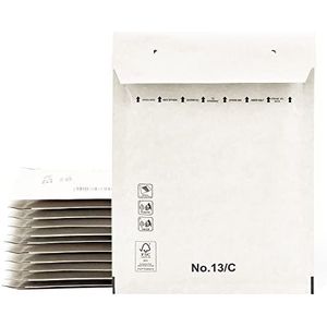 Gewatteerde enveloppen, enveloppen, papieren zakken met binnenblazen, wit, verzendzakken met kleefsluiting - Ofiturie (400 enveloppen, 180 x 260 mm)