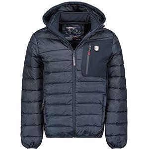 Geographical Norway Belvira Winddichte herenjas, outdoor, waterafstotende jas, lange mouwen, regenjas, wandelen, seizoen, lente, zomer, herfst, winter (marineblauw, L), Marineblauw, L
