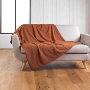 douceur d'intérieur WOOLY Knuffeldeken 180 x 220 cm terracotta badstof uni
