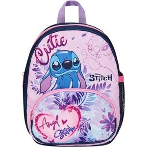 Seven Kleine kleuterschoolrugzak Disney – Lilo & Stitch, lichtblauw en roze – zijvakken voor drinkfles, voorvak, kleuterschoolrugzak voor meisjes – schoolrugzak voor kinderen, Meerkleurig., Eén maat,