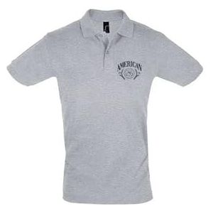 AMERICAN COLLEGE USA Uniseks poloshirt voor jongens en meisjes, grijs, 6 Jaar
