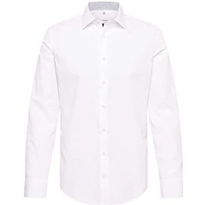 Seidensticker Heren business overhemd - slim fit - strijkvrij - Kent kraag - lange mouwen - 100% katoen, wit, 43