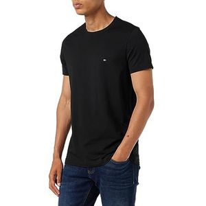 Tommy Hilfiger Heren Core Stretch Slim C-hals Tee S/S T-shirts, Zwart, XS