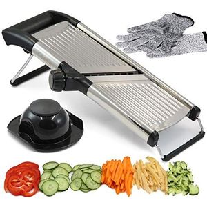 Chef's Inspirations Mandoline groenteschaaf groentesnijder is geweldig voor het snijden van levensmiddelen, groenten en fruit. Juliennesnijder van professionele kwaliteit.