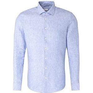 Seidensticker Men's Shaped Fit shirt met lange mouwen, blauw, 40, blauw, 40