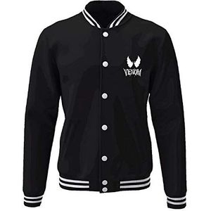Marvel Comics College Jacket Venom Face zwart, wit, bedrukt, 70% katoen, 30% polyester.