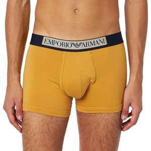 Emporio Armani Heren Logo Label Boxer Shorts, mustard yellow, S