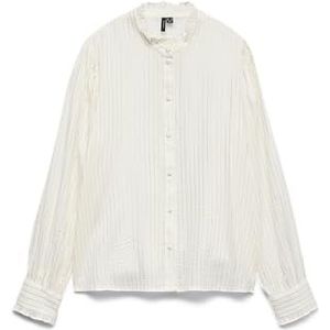 Vmbumpy Ls Glitter Frill Shirt WVN Noos, wit (snow white), XS