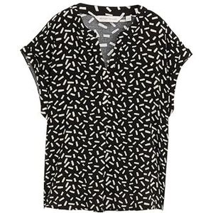 TOM TAILOR Damesblouse, 38311 - Black Champagne Minimal, 36