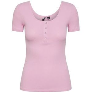 PIECES Pckitte Ss Top Noos T-shirt voor dames, Pastel Lavender, XL