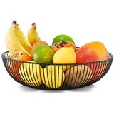 Zeller 27382 Fruitmand, metaal, zwart, Ø 28 x 8 cm