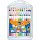 BIC Kids 8877011 Schilderset voor kinderen – 12 viltstiften, 12 kleurpotloden, 12 krijt, 36 stuks