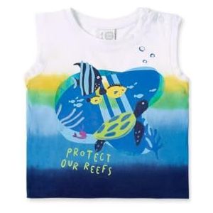 Tuc Tuc Mouwloos T-shirt voor baby's en jongens in blauw met opdruk, Blauw, 12 Maanden