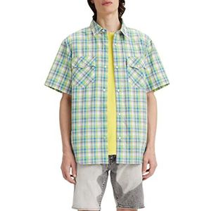 Levi's Ss Relaxed Fit Western Shirt Mannen, George Plaid Macaw Green, L