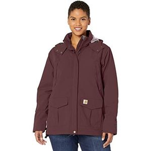 Carhartt Dames Storm Defender Shoreline Jacket (normale en plus maten) bovenkleding, Diepe Wijn, XS